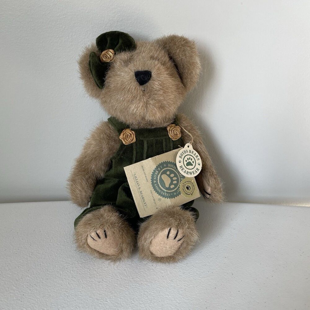 Boyds Bears Vintage Lilian K. Bearsley Stuffed Animal Bear Plush 11" Green Brown